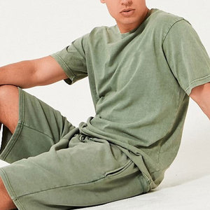 เสื้อยืดซักกรดของผู้ชายชุดวอร์มสั้นชุดวอร์มเสื้อผ้าฤดูร้อนชุด2ชิ้นและกางเกงขาสั้นออกแบบโลโก้ได้ตามต้องการ - Product Image 5