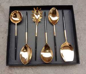 Haute qualité en acier inoxydable matériel fait à la main tourbillon bord couverts Dessert fruits fourchette couteau cuillère cadeau promotionnel - Product Image 3