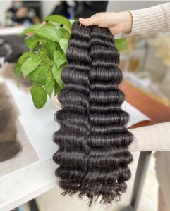 Venta caliente suelta onda profunda Remy pelo doble dibujado Color negro vietnamita vendedores de cabello - Product Image 1