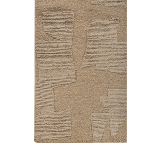 พรมขนสัตว์ถักมือสีเบจน้ำตาล Aprezo รุ่น AKWL-2104 ลายแบบนามธรรม สำหรับห้องนั่งเล่น พรมปูพื้นบ้าน สำหรับทางเข้าบ้าน โถงทางเดิน ห้องวัยรุ่น - Product Image 4