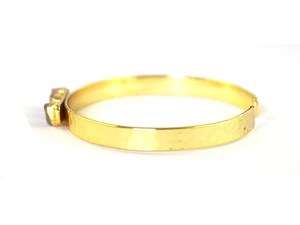 Brazalete de Cuarzo Rosa Genuino, Brazalete Chapado en Oro de 18k, Brazalete de Piedra Natal de Enero - Product Image 4