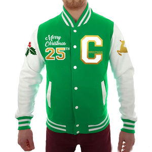 Veste de baseball imprimée de lettres personnalisées Veste universitaire en laine brodée de lettres pour hommes Veste de baseball ample et surdimensionnée - Product Image 1