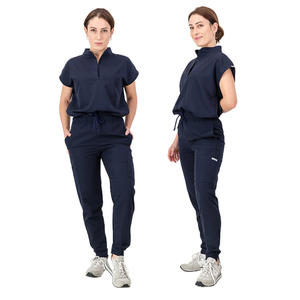 ชุดยูนิฟอร์มสครับสำหรับโรงพยาบาล ผ้าคอตตอนผสม ระบายอากาศได้ดี แขนสั้น คอวี ปักโลโก้ได้ คุณภาพสูง สำหรับฤดูร้อน เหมาะสำหรับทั้งชายและหญิง - Product Image 3