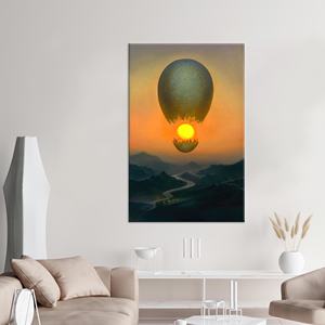 Tableau sur toile sur le thème des montgolfières : design imprimé style Vladimir Kush, toile encollée - Product Image 1