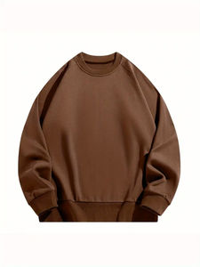 Sweats à capuche surdimensionnés pour hommes en polaire épaisse à col ras du cou pour les épaules tombantes Sweats à capuche respirants pour l'hiver - Product Image 3