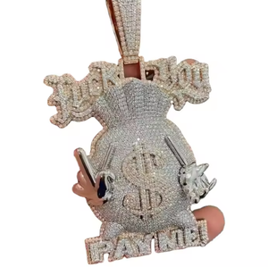 Hip Hop Rapper Entièrement Glacé Or Argent Montre Bling Pave Moissanite Cadran Acier Inoxydable Quartz Fabriqué en Inde - Product Image 2