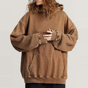 Ligero mejor venta en línea mujeres ácido lavado sudaderas Streetwear logotipo personalizado manga larga Sudadera con capucha para las mujeres - Product Image 1