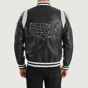 Veste Varsity Jackets noire de luxe entièrement personnalisée Veste universitaire Letterman à manches en cuir pour hommes Nouveau design - Product Image 5