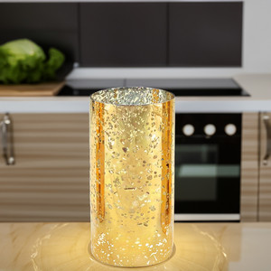 HST0508GS - โคมแก้วลายจุดสีทองสำหรับเทียนฮาร์ริเคน แบบไม่มีฐาน - ขนาด 5 x 8 - Product Image 2