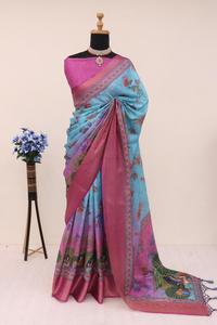 Saree traditionnel indien de créateur à séquence lourde Vêtements en chinon de haute qualité pour adultes pour mariages et fêtes - Product Image 6