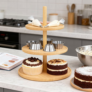 ชั้นวางเค้กและขนมหวานไม้สำหรับใช้ในบ้าน ร้านอาหาร และคาเฟ่ - Product Image 2