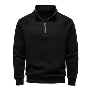Autumn Winter Stand-Up Collar Sports <b>Jacket</b> for <b>Men</b> XL Zipper Hooded Pullover Retro <b>Velvet</b> Casual Hoodie Solid Jersey Top - Product Image 4