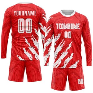 Maillots de football personnalisés à col en V pour hommes, vente en gros, impression par sublimation, 100 % polyester, écologiques et respirants - Product Image 2