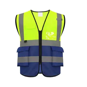 Malam lalu lintas kuning murah reflektif keselamatan reflektor Hi Viz reflektif rompi pakaian jaket menyesuaikan pakaian kerja harga grosir
