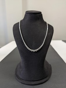 Graduated Round Cut Diamond Riviera Tennis <b>Necklace</b> 10.00 Ct DEF VVS Lab Grown Diamond In 14K Gold Daily Wear Gift - Product Image 2