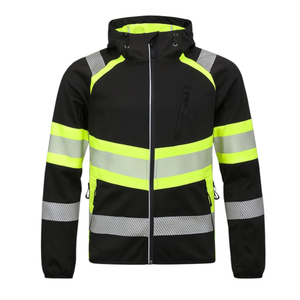 OEM Custom Logo Men's Hi Vis High Visibility Softshell Work Jackets Construction <b>Reflective</b> Safety Jacket - Product Image 1
