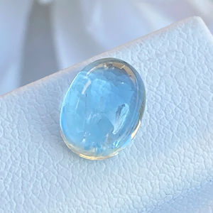 Natural 2,64 quilates aguamarina cabujón Color superior forma ovalada piedra preciosa suelta para la fabricación de joyas buen brillo - Product Image 1