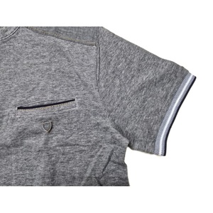 Chemise Homme 100% Coton à Manches Courtes, Col Montant Brodé Personnalisé, Respirante, en Tissu Tricoté Teint en Fil, Couleur Unie, avec Poche - Product Image 5