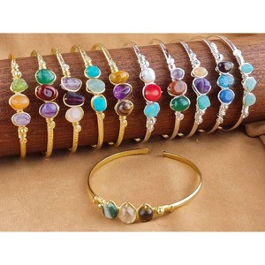 Gold and Silver Plated Fashion Beaded <b>Bracelet</b> with Colorful <b>Gemstones</b> for Resale Appeal - Product Image 2