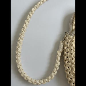 Bolso de mano cruzado informal de macramé para mujer OEM/ODM, cuerda de algodón de ganchillo hecha a mano con cremallera abierta, estilo de mujer de tamaño pequeño - Product Image 5