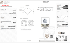 1.54ct Coussin Brilliant Cut Lab-grown Diamond IGI Certified D Color VS2 Clarity Lab-Stone - Product Image 5