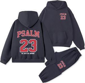 Ensemble de sweat-shirts à capuche Psalm 23 en coton, vêtements décontractés pour adultes, cadeaux religieux pour l'église, toutes saisons, design respirant - Product Image 1
