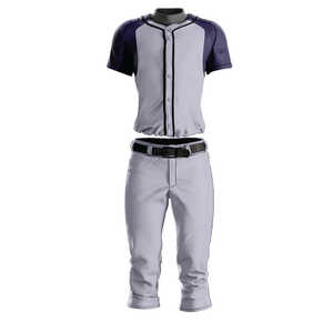 Ensemble de vêtements de baseball et de softball pour hommes sublimé sur mesure Chemise et pantalon boutonnés à col rond - Product Image 1