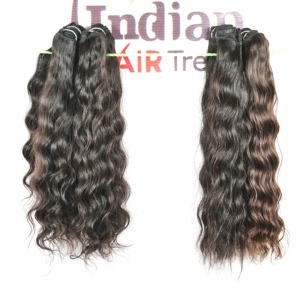 100% Remy indien non transformé ondulé pas cher faisceaux vierge naturel Remy cheveux humains Machine Double trame noir extensions de cheveux humains - Product Image 2