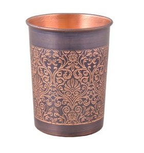Vaso de cobre puro con acabado antiguo, vaso de cobre de 14 oz para artesanías de agua potable, vidrio de cobre a precios de fabricante - Product Image 2
