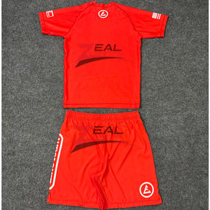 custom no gi set <b>rash</b> <b>guards</b> mma shorts sets sublimation printing grappling <b>bjj</b> mma shorts <b>rash</b> <b>guards</b> sets made in pakistan - Product Image 2