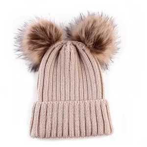 Gorro de punto suave para bebés y niños, con pompón, moderno, acrílico, holgado, 100% personalizado con logotipo bordado. - Product Image 6
