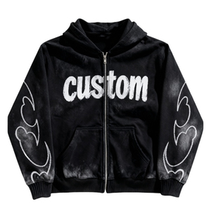 Vintage Washed <b>Zip</b> <b>Up</b> <b>Hoodie</b> Oversized Graphic Streetwear Custom Manufacturer Custom Graphic <b>Zip</b> <b>Hoodie</b> - Product Image 2