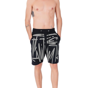 Short de basket-ball en maille personnalisé au-dessus du genou pour hommes, tissu usé écologique avec logo anti-rides imprimé - Product Image 6