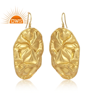 Handmade Design Sterling Silver 18K <b>Gold</b> Plated <b>Dangle</b> <b>Earring</b> Custom Jewelry Manufacturer - Product Image 2
