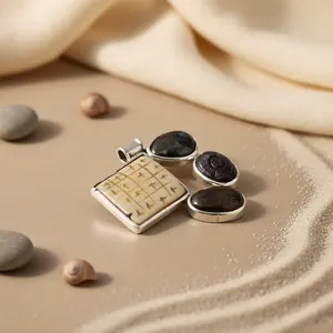 Conjunto de Joyería Fina para Mujer, Colgante de Piedras Preciosas de Plata con Diamantes, Chapado en Oro y Oro Rosa para Fiestas y Bodas - Product Image 2