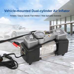 Compresor de Aire para Auto de Doble Cilindro, 12V CC, Inflador de Neumáticos con Manómetro Mecánico, Inflado con un Botón, Bomba de Aire Portátil para Vehículo - Product Image 4
