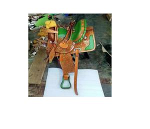 Selle de cheval en cuir occidental durable, design sur mesure avec une structure solide et un siège confortable - Product Image 2