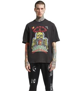 Camiseta Oversize Negra con Estampado Personalizado para Hombre, Estilo Hip Hop, Ecológica, con Etiquetas, Poliéster/Algodón - Product Image 1