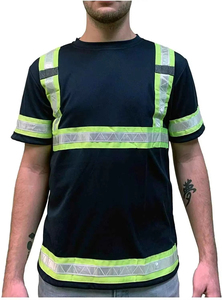 <b>High</b> Visibility Hi <b>Vis</b> Thermal Safety <b>T</b>-<b>Shirt</b> Reflective Breathable Polyester Men's UV Printing Good Quality - Product Image 6
