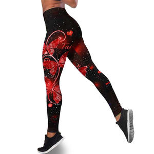 Logotipo personalizado Impresión digital Cintura elástica Leggings Deportes al aire libre Sublimación Yoga Leggings Pantalones para mujeres - Product Image 4