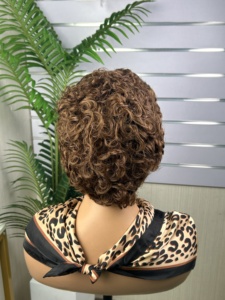 100% Raw human hair 13*4 <b>Pixie</b> cut lace frontal <b>wig</b> - Product Image 3