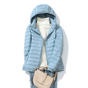Femmes à la mode hiver doudoune haute qualité Nylon couleur unie bulle manteau à capuche fermeture éclair XL épais tissu chauffant broderie - Product Image 3