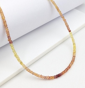 100% naturel facettes Rondelle jaune saphir perles collier ombragé bijoux de noël cadeau pour les chrétiens - Product Image 6