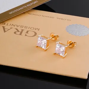 Pendientes de Lujo Starsgem con Moissanita Redonda de 0.5ct, 1ct, 1.5ct, 2ct, 3ct, Plata de Ley 925, Cierre a Presión y Rosca, para Mujer - Product Image 5