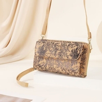 Tas dan Dompet Kork Kustom untuk Wanita dengan Rantai Kompartemen Telepon Multifungsi OEM Grosir