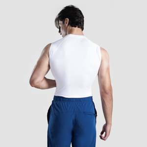GA Men's White Sleeveless Compression Tank <b>Tops</b> - Product Image 3