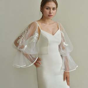 Bridella MM45-I Red Lace & Mesh Lightweight Elegant Shoulder Sleeve Career <b>Dress</b> for Weddings & <b>Proms</b> Formal Events - Product Image 3
