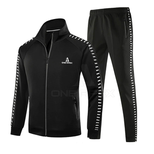 Survêtements personnalisés de haute qualité pour hommes, ensembles de survêtements de jogging de couleur noire pour hommes au meilleur prix - Product Image 1