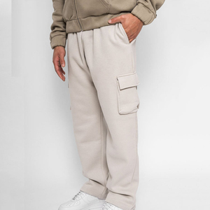 Haute qualité personnalisé Double taille couches tissé lourd Baggy coton Flare droit large pantalons de survêtement hommes décontracté adultes portent - Product Image 1