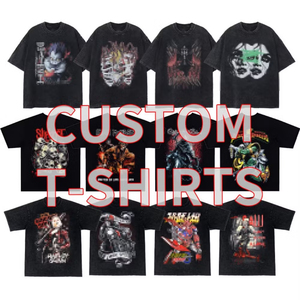 เสื้อยืดคอตตอน 100% พิมพ์ลาย DTG แบบกำหนดเอง ทรงโอเวอร์ไซส์ หนานุ่ม ซักย้อมสีแบบวินเทจ สไตล์สตรีทแวร์ ยูนิเซ็กส์ - Product Image 1